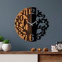 Wallity Reloj de Pared Decorativo de Madera 71 56 cm Madera y Metal Nogal y Negro